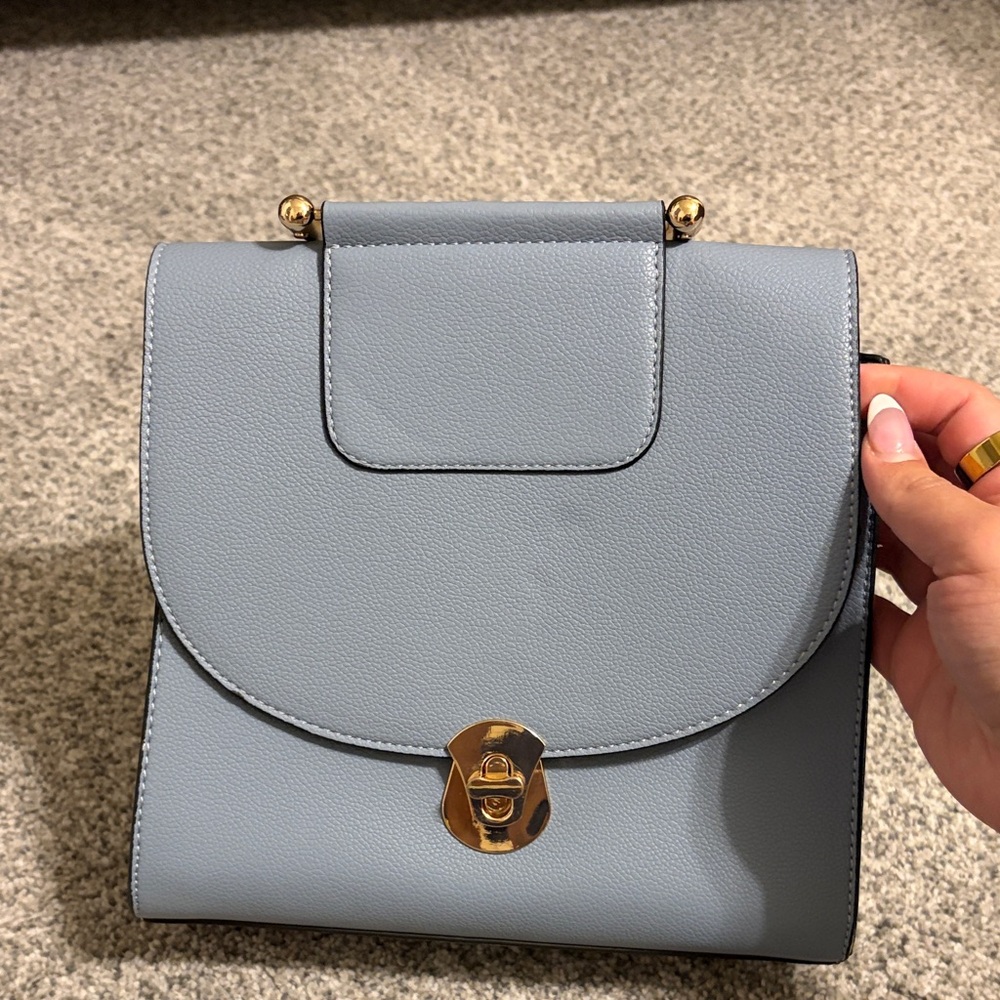 Target Blue Women's Crossbody with Gold Accents